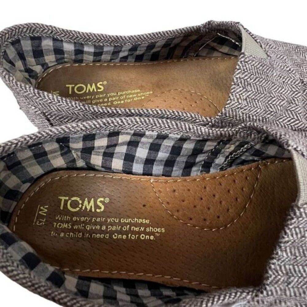 TOMS WOMENS SHOE BROWN TWEED COLOR SIZE 7 1/2W - Picture 6 of 10